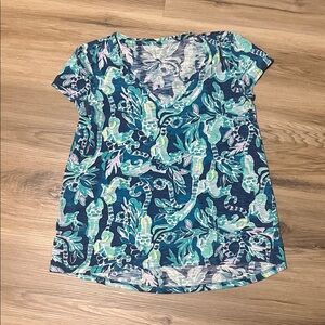 Floral V-Neck Short Sleeve Top